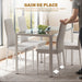 Ensemble table à manger et chaises pour 4 personnes, plateau rectangulaire en verre, pour cuisine salon maison, blanc Aosom