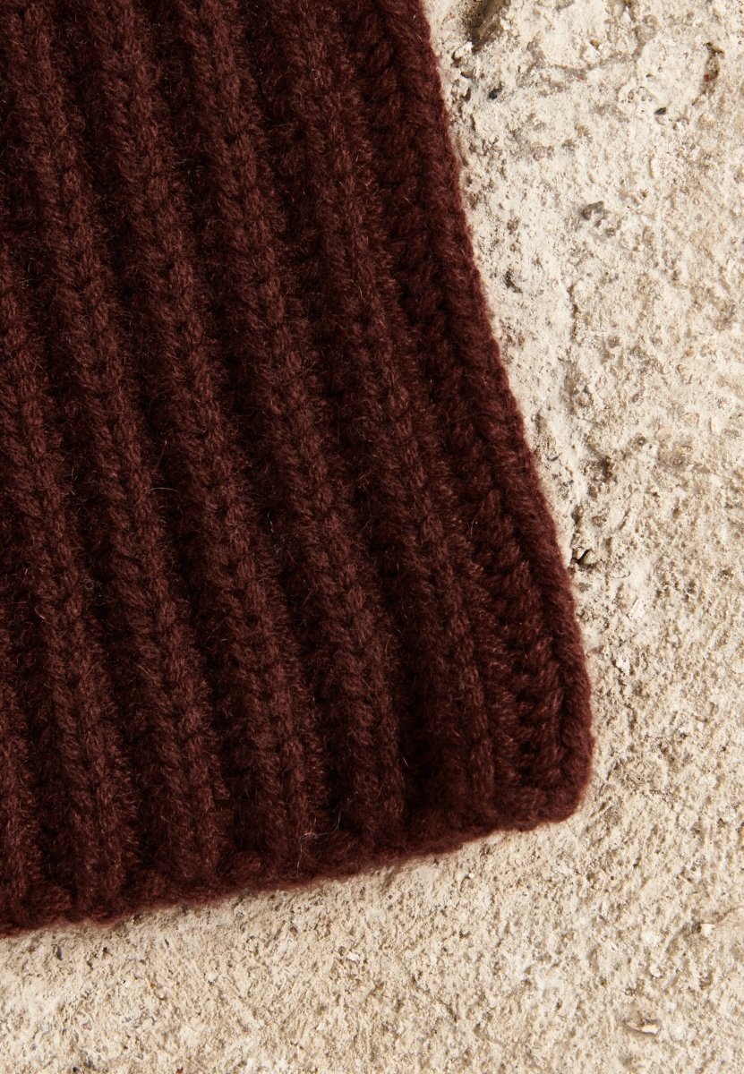 Snood unisex en cachemire 12 fils marron - UNI 18