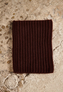 Snood unisex en cachemire 12 fils marron - UNI 18