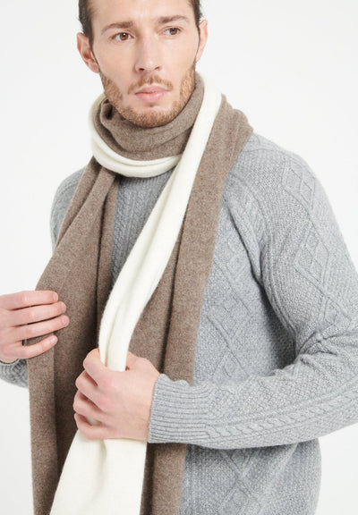 Écharpe unisex en cachemire blanc écru - UNI 1