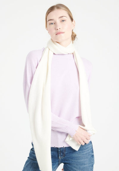 Écharpe unisex en cachemire blanc écru - UNI 1