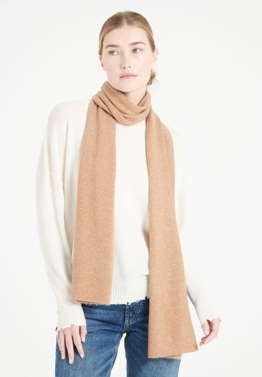 Écharpe unisex en cachemire camel - UNI 1