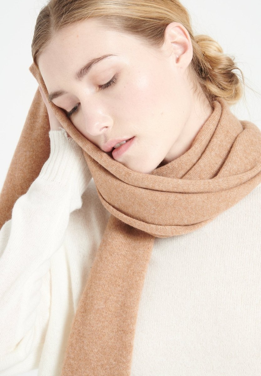 Écharpe unisex en cachemire camel - UNI 1