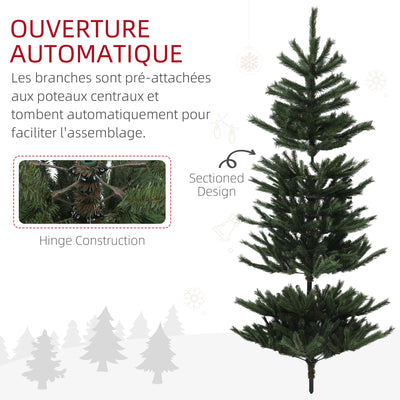 Sapin de Noël artificiel 180 cm Arbre de Noël avec support en acier pliable, 467 Branches, décoration de Noël, Vert