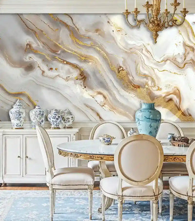Luxurious Golden Marble Wall Mural