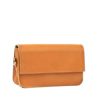 Leather Shoulder Bag - Curie (Light Orange)