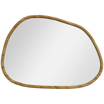 Miroir mural miroir décoratif forme organique avec cadre en bois horizontal ou vertical 70 x 50 cm naturel