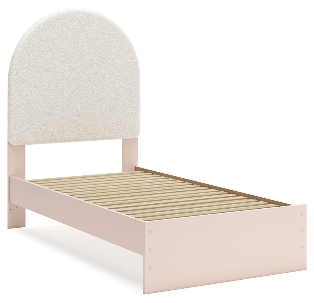 Wistenpine - Twin Upholstered Panel Bed - Blush