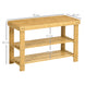 Banc avec meuble à chaussures étagères en bambou dim. 70L x 28l x 45H cm bois naturel Aosom