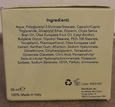 Crema viso idratante alle foglie di ulivo 50ml