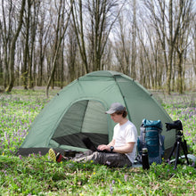 Tente de camping 2 personnes camouflage tente dôme légère ventilée facile à monter avec portes zippées