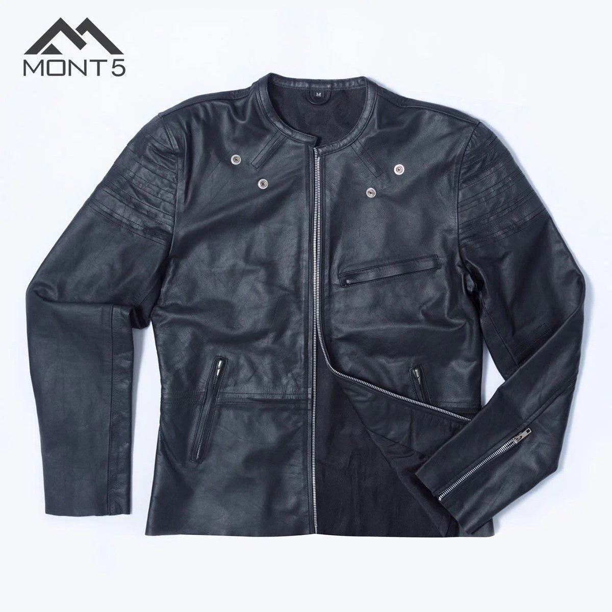 MONT5  Karakoram Perfect Fit Men Leather Jacket Gear Hikes