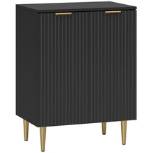Buffet Cuisine, Meuble de Rangement avec 2 Portes, Étagère Réglable, Pieds Métalliques Surélevés, 60 x 40 x 80 cm, Noir