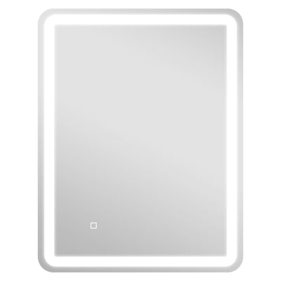 Miroir de salle de bain 60 x 80 cm, miroir LED mural avec 3 couleurs lumière, dimmable, mémoire, anti-buée, argent