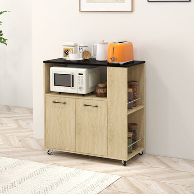 Desserte chariot cuisine multi rangements avec roulettes 75 x 40 x 80,5 cm