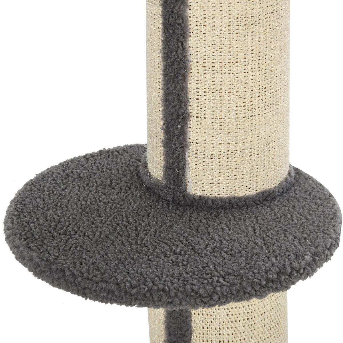 Arbre à chat, arbre à grimper griffoir pour chat, tissu bouclette, centre d'activités 2 plate-formes gris