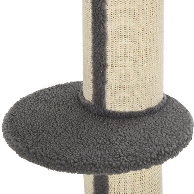 Arbre à chat, arbre à grimper griffoir pour chat, tissu bouclette, centre d'activités 2 plate-formes gris