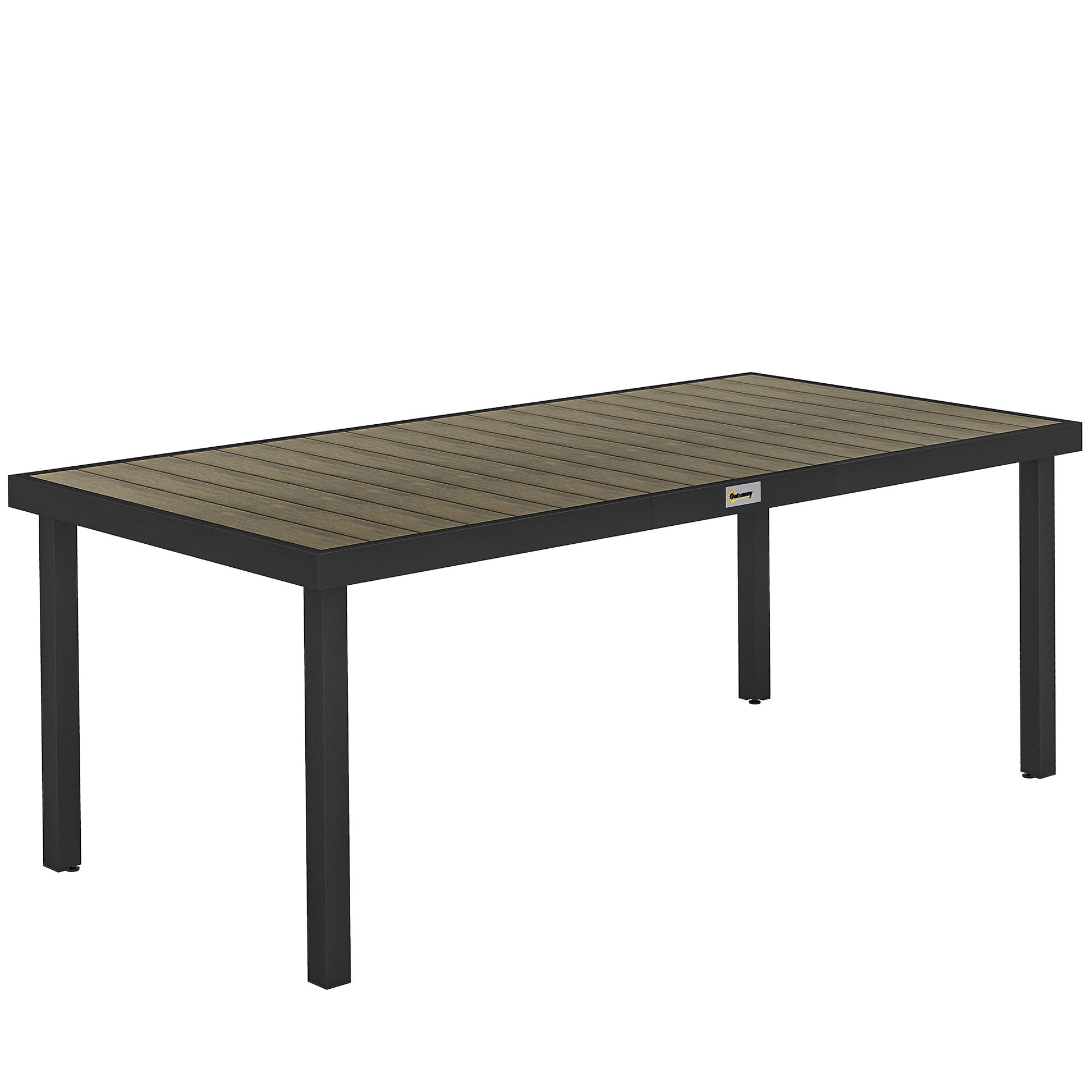 Table de jardin rectangulaire pour 8 personnes en aluminium table de salle à manger extétieur plateau PE à lattes