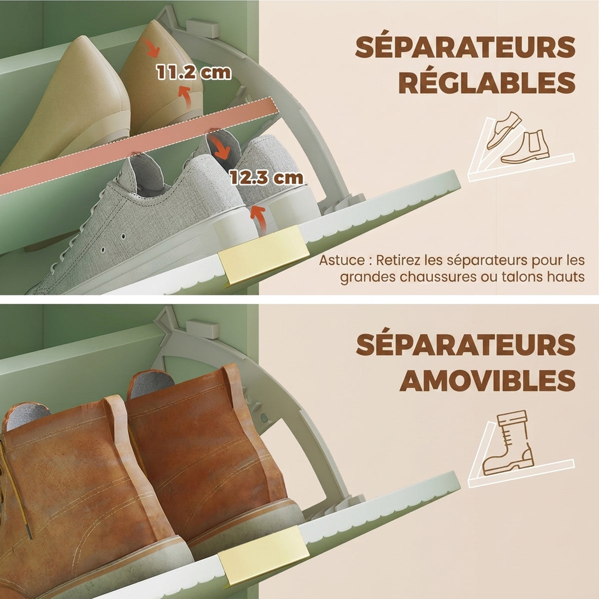 Banc à chaussures avec coussin d'assise rembourré et tiroir rabattable pour couloir, chambre, 104 x 26 x 47,5 cm, vert