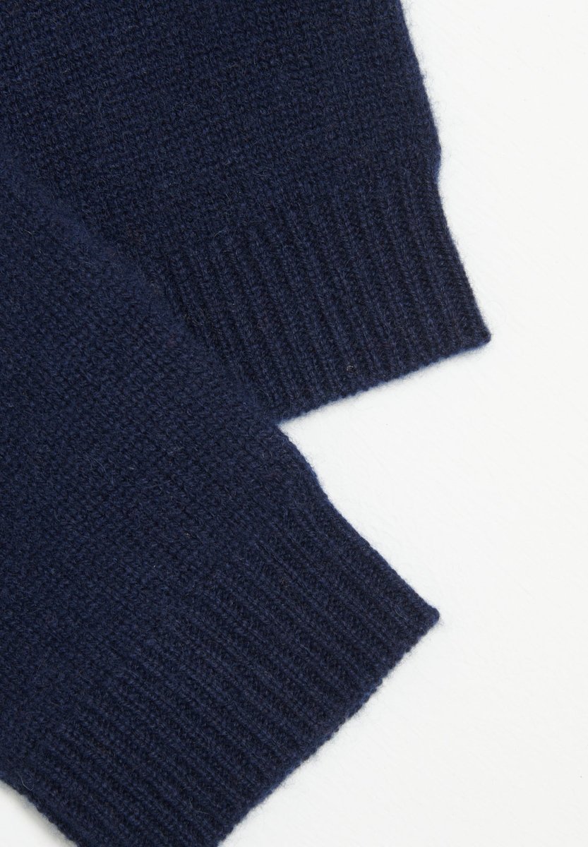 Gants unisex en cachemire 4 fils bleu marine - UNI 4