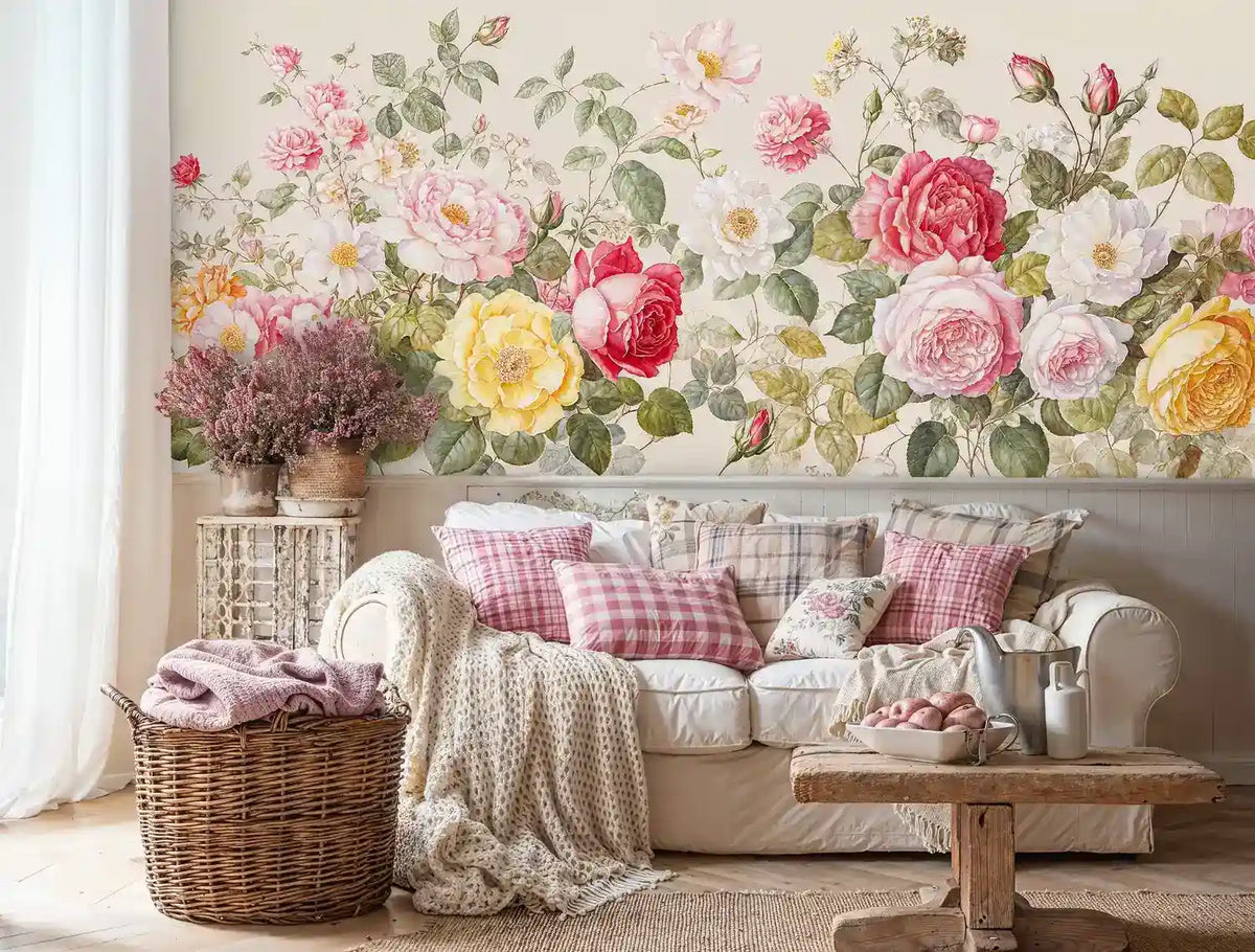 Romantic Rose Garden Wall Mural