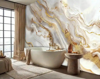 Luxurious Golden Marble Wall Mural