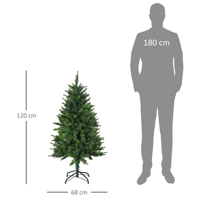 Sapin de Noël artificiel avec 310 branches support en acier socle pliable en acier hauteur 120 cm vert
