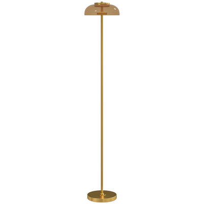 Lampadaire sur pied de salon, lampe salon LED avec lumière chaude 3000 K et interrupteur à pied, Ø25x134cm, ton laiton