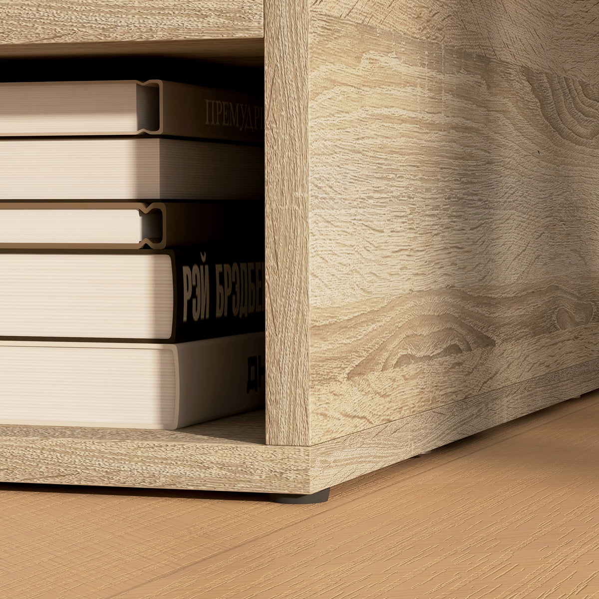 Organiseur bureau aspect bois avec 3 compartiments fournitures support d'imprimante dim. 47L x 40l x 22,5H cm