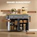 Desserte ilôt de cuisine multi rangements 2 tiroirs 2 placard 2 portes avec étagère range-bouteille Aosom