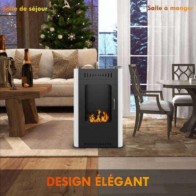Cheminée poêle à éthanol avec réservoir 1,2L 3h de durée de combustion couverture 20 à 25 m² 50 x 27 x 82 cm noir