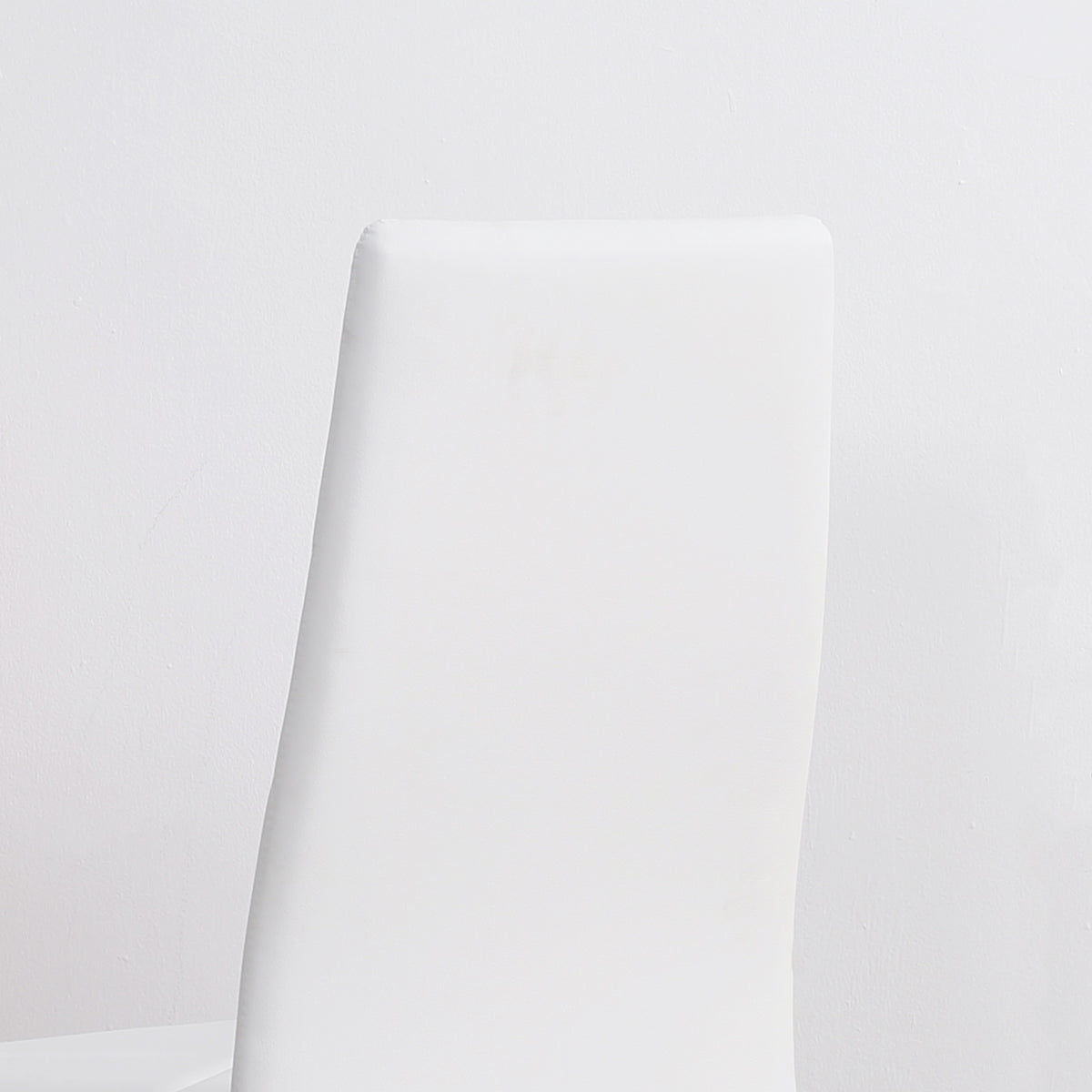 Lot de 4 chaises de salle à manger avec dossier haut, revêtement synthétique et pieds en acier, blanc