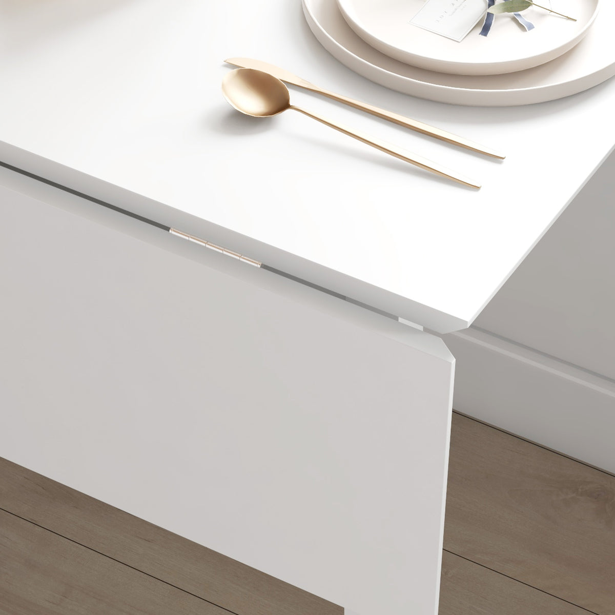 Table de cuisine pliable table à manger pliante avec plateau rabattable en bois pour 2 à 4 personnes blanc