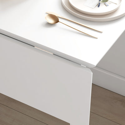 Table de cuisine pliable table à manger pliante avec plateau rabattable en bois pour 2 à 4 personnes blanc