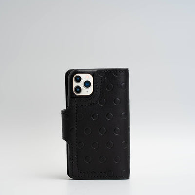 Leather crossbody case for iPhone 11 - Polka