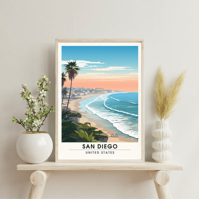 Impression San Diego, USA | Poster de voyage San Diego  | Vue sur mer