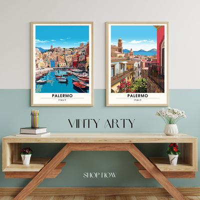 Impression Palerme , Italie  | impression de voyage Palerme | Affiche de voyage Italie