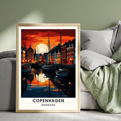 Impression Copenhague | Affiche de Voyage Copenhague | Impression de Voyage Copenhague , Danemark |  Affiche Copenhague