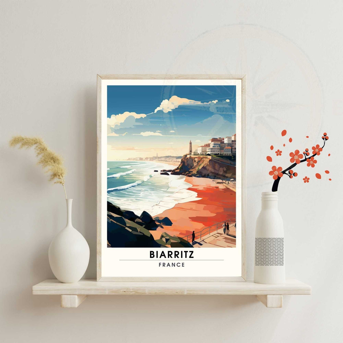 Affiche Biarritz  - impression de voyage Biarritz, France - Vue sur la plage de Biarritz
