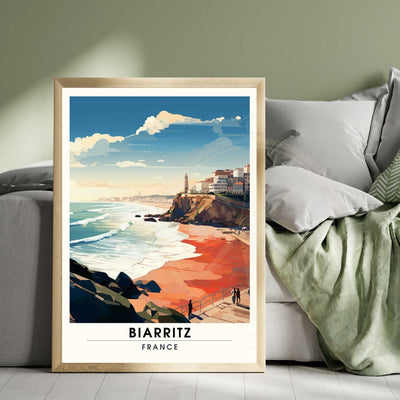 Affiche Biarritz  - impression de voyage Biarritz, France - Vue sur la plage de Biarritz
