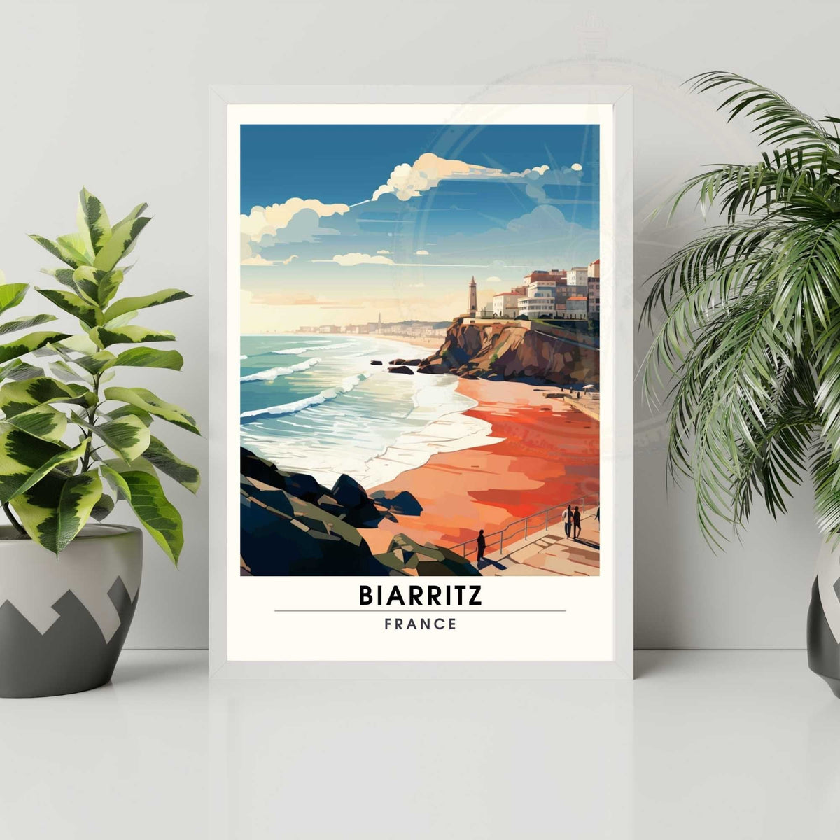 Affiche Biarritz  - impression de voyage Biarritz, France - Vue sur la plage de Biarritz