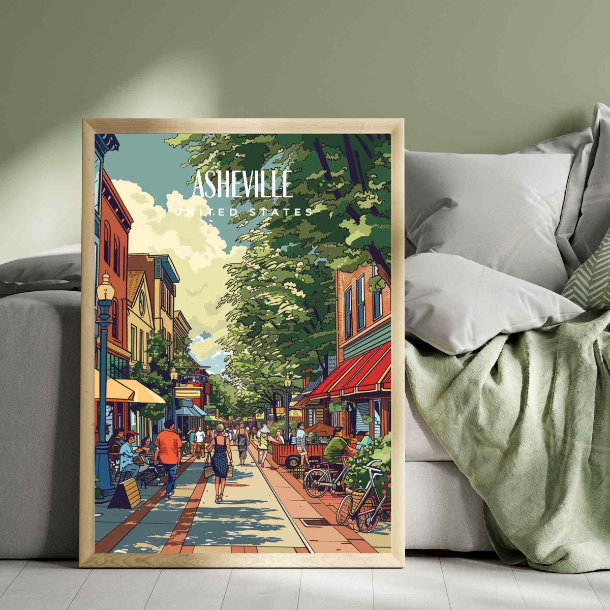 Affiche Asheville, Caroline du Nord | Impression de voyage Asheville