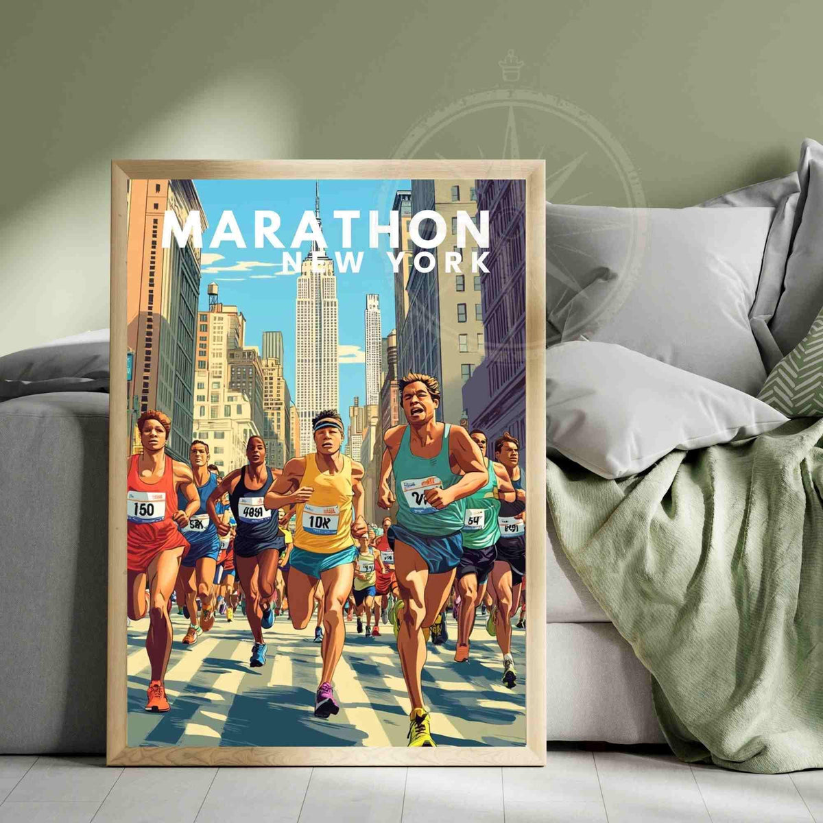 Affiche Marathon de New York | Impression Marathon | Affiche de voyage New York city