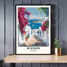 Affiche Mykonos | Impression Mykonos, Grèce - Les rues et les maisons de Mykonos