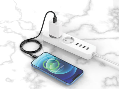 Techancy Cabo De Carregamento 3m Usb- Lightning Preto TB1672, Carregamento Rápido De 2,4 A, Carregamento De Longo Alcance 3m