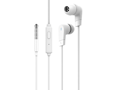 Techancy Auricular Estéreo TD8054, 1,2 Metros, 3,5 Mm, Qualidade De Som Nítida, Confortável De Usar, Branco