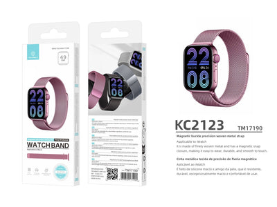 Techancy Faixa Metálica Magnética Rosa KC2123, Faixa De Substituição, Compatível Com Apple Watch Series: 49mm，