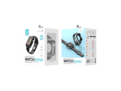 Pulseira totalmente adesiva para relógio Techancy, KC2112, compatível com Apple Watch 38-40 mm, cinzenta