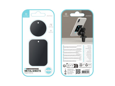 Techancy Adesivo Metálico Para Telemóveis Ti2216 Preto Para Suportes Magnéticos De Telemóveis E Capas Com Aderência