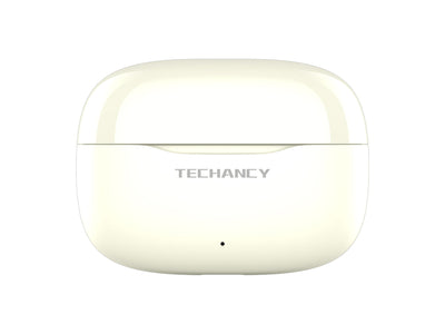 Techancy Auriculares Bluetooth TWS Wireless 5.4 KP2715 Microfone HD Toque inteligente USB C para Android iPhone Creme